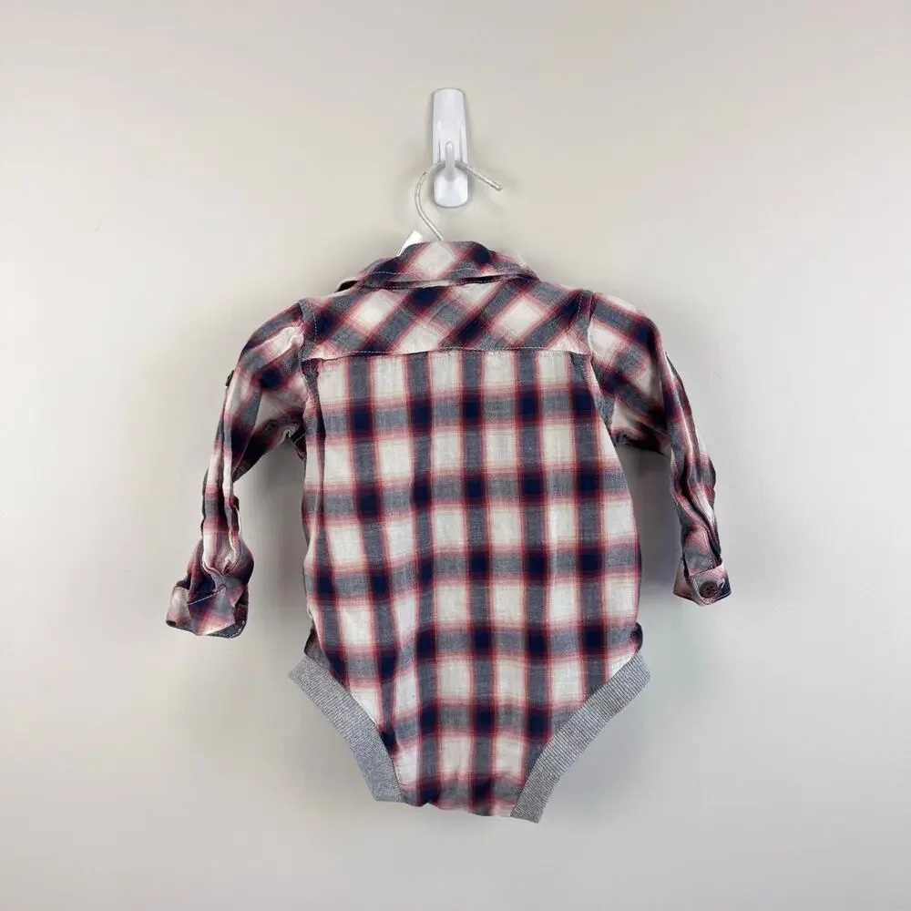Me & Henry Corduroy Overalls and Plaid Bodysuits Bundle 9-12 Months